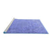 Sideview of Machine Washable Persian Blue Traditional Rug, wshtr3239blu