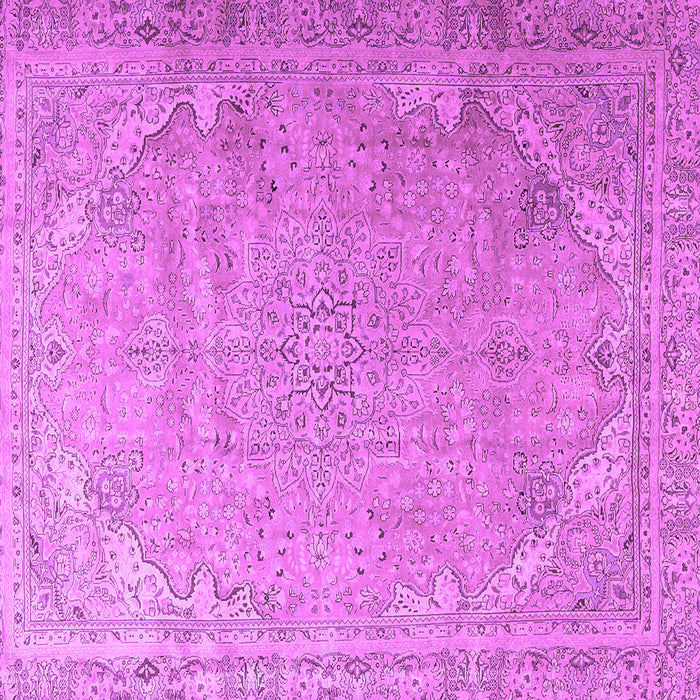 Square Machine Washable Persian Purple Traditional Area Rugs, wshtr3239pur