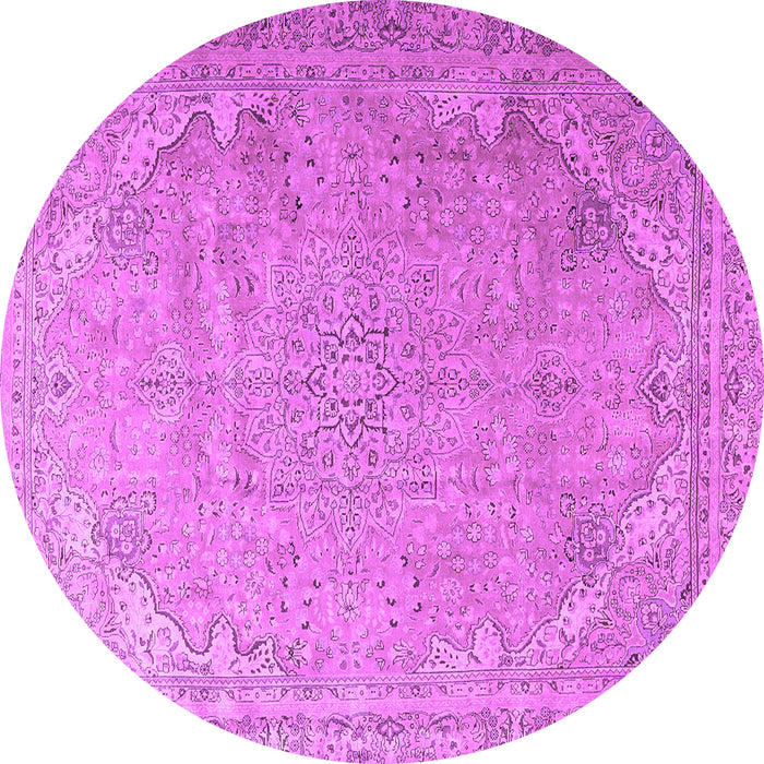 Round Persian Purple Traditional Rug, tr3239pur