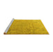 Sideview of Machine Washable Persian Yellow Traditional Rug, wshtr3239yw