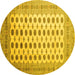 Round Southwestern Yellow Country Rug, tr323yw