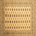 Square Machine Washable Southwestern Brown Country Rug, wshtr323brn