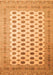 Serging Thickness of Machine Washable Southwestern Orange Country Area Rugs, wshtr323org