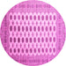 Round Machine Washable Southwestern Pink Country Rug, wshtr323pnk