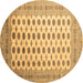 Round Machine Washable Southwestern Brown Country Rug, wshtr323brn