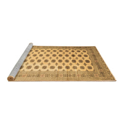 Sideview of Machine Washable Southwestern Brown Country Rug, wshtr323brn