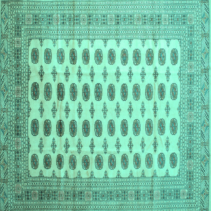 Square Southwestern Turquoise Country Rug, tr323turq