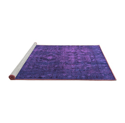 Sideview of Machine Washable Persian Purple Traditional Area Rugs, wshtr3240pur