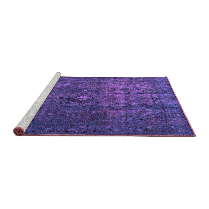 Sideview of Machine Washable Persian Purple Traditional Area Rugs, wshtr3240pur