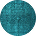 Round Persian Light Blue Traditional Rug, tr3240lblu