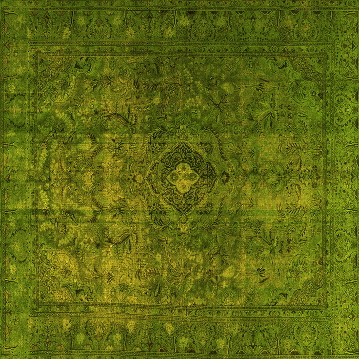 Square Machine Washable Persian Yellow Traditional Rug, wshtr3240yw