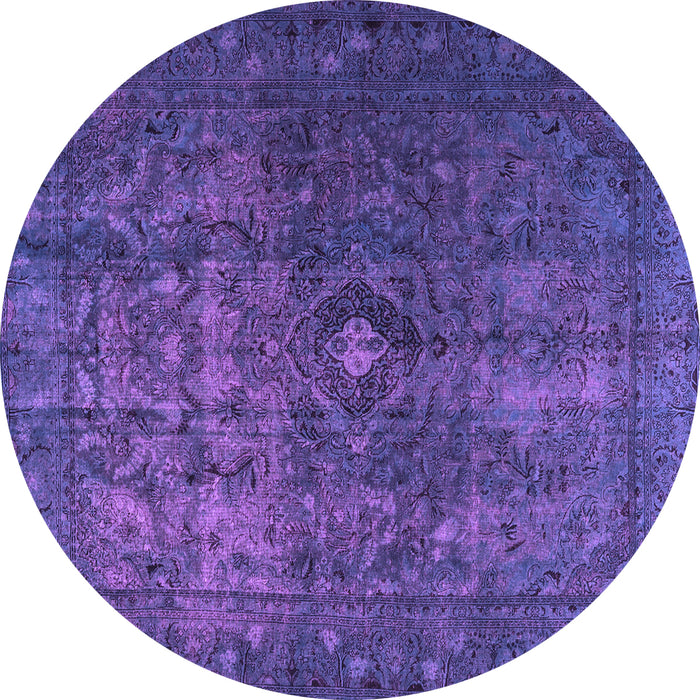 Round Persian Purple Traditional Rug, tr3240pur