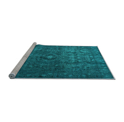 Sideview of Machine Washable Persian Light Blue Traditional Rug, wshtr3240lblu