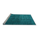 Sideview of Machine Washable Persian Light Blue Traditional Rug, wshtr3240lblu