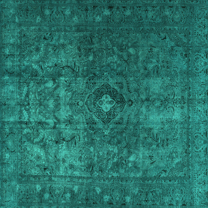 Square Persian Turquoise Traditional Rug, tr3240turq