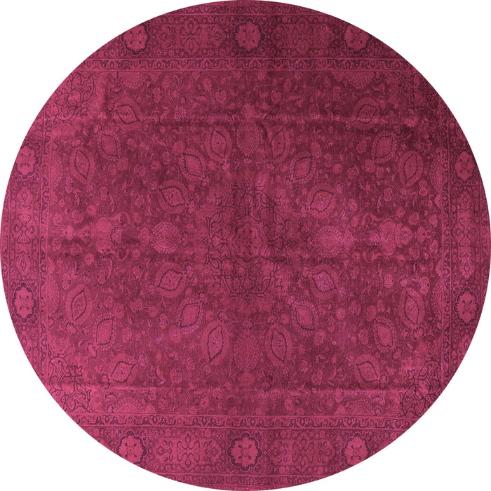 Round Persian Purple Traditional Rug, tr3241pur