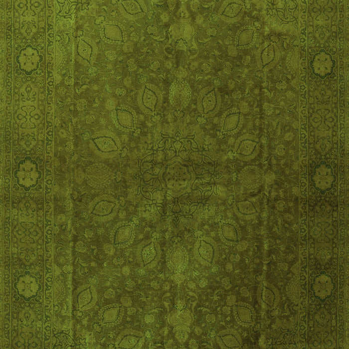 Serging Thickness of Machine Washable Persian Green Traditional Area Rugs, wshtr3241grn