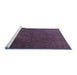 Sideview of Machine Washable Persian Blue Traditional Rug, wshtr3241blu