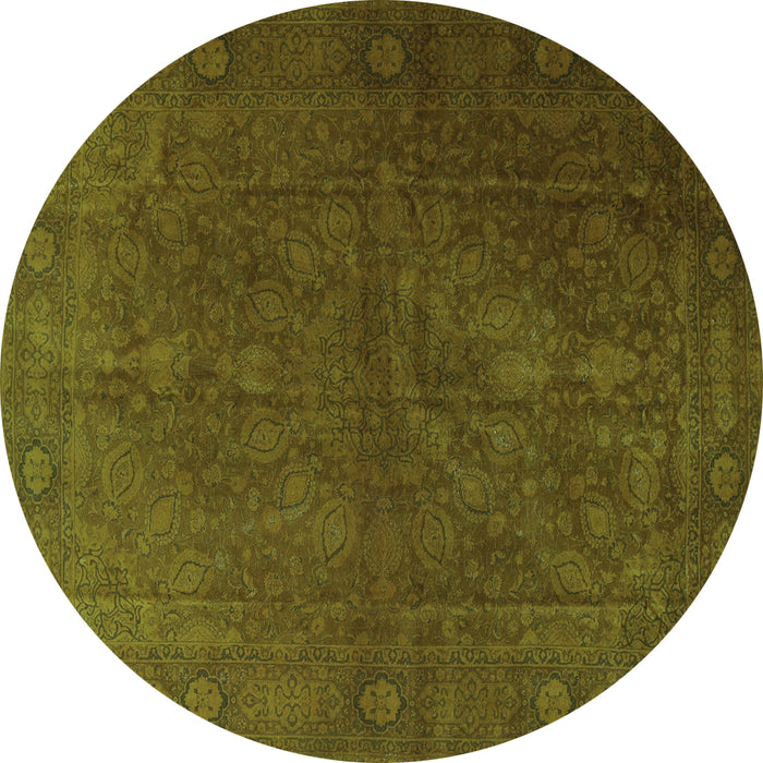 Round Persian Turquoise Traditional Rug, tr3241turq