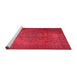 Sideview of Machine Washable Traditional Red Rug, wshtr3242