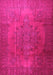 Machine Washable Persian Pink Traditional Rug, wshtr3242pnk