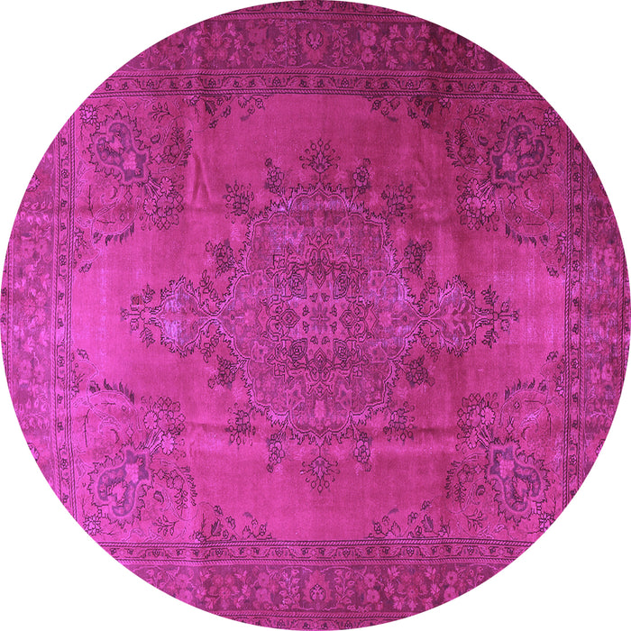 Round Persian Purple Traditional Rug, tr3242pur