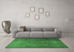 Machine Washable Persian Emerald Green Traditional Area Rugs in a Living Room,, wshtr3242emgrn