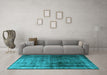 Machine Washable Persian Light Blue Traditional Rug in a Living Room, wshtr3243lblu