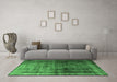 Machine Washable Persian Emerald Green Traditional Area Rugs in a Living Room,, wshtr3243emgrn