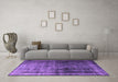 Machine Washable Persian Purple Traditional Area Rugs in a Living Room, wshtr3243pur