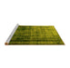 Sideview of Machine Washable Persian Yellow Traditional Rug, wshtr3243yw