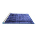 Sideview of Machine Washable Persian Blue Traditional Rug, wshtr3243blu