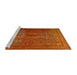 Sideview of Machine Washable Traditional Orange Red Rug, wshtr3244