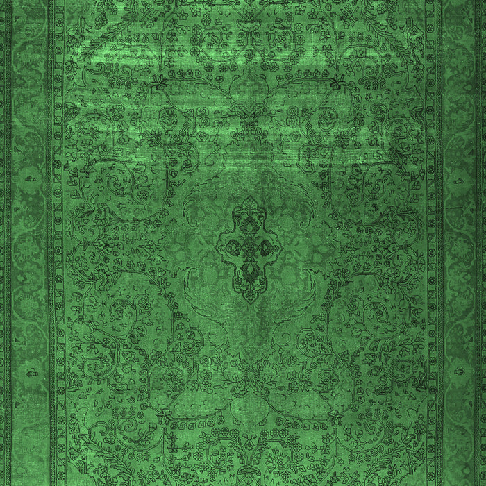 Machine Washable Persian Emerald Green Traditional Area Rugs, wshtr3244emgrn