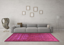 Machine Washable Persian Purple Traditional Area Rugs in a Living Room, wshtr3244pur
