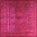 Square Persian Pink Traditional Rug, tr3244pnk