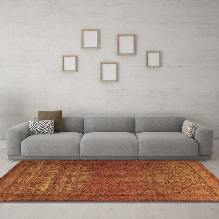 Machine Washable Persian Brown Traditional Rug in a Living Room,, wshtr3244brn