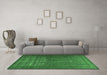 Machine Washable Persian Emerald Green Traditional Area Rugs in a Living Room,, wshtr3244emgrn