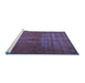 Sideview of Machine Washable Persian Blue Traditional Rug, wshtr3244blu