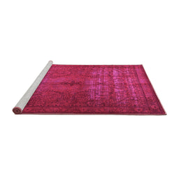 Sideview of Machine Washable Persian Pink Traditional Rug, wshtr3244pnk
