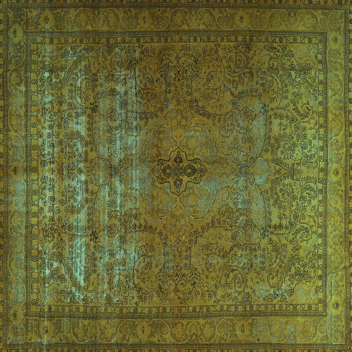 Square Machine Washable Persian Turquoise Traditional Area Rugs, wshtr3244turq