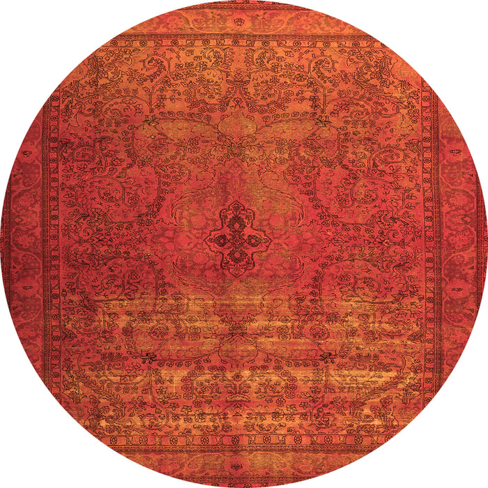 Machine Washable Persian Orange Traditional Area Rugs, wshtr3244org