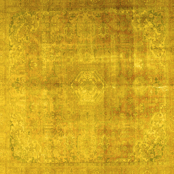 Square Persian Yellow Traditional Rug, tr3245yw
