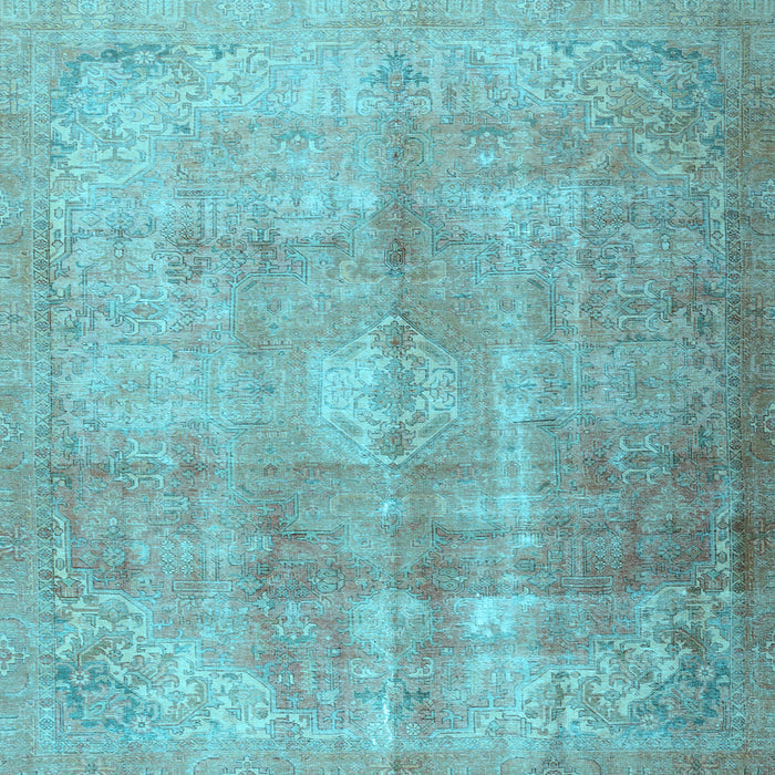 Square Machine Washable Persian Light Blue Traditional Rug, wshtr3245lblu
