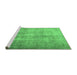 Sideview of Machine Washable Persian Emerald Green Traditional Area Rugs, wshtr3245emgrn