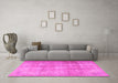 Machine Washable Persian Pink Traditional Rug in a Living Room, wshtr3245pnk