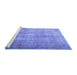 Sideview of Machine Washable Persian Blue Traditional Rug, wshtr3245blu