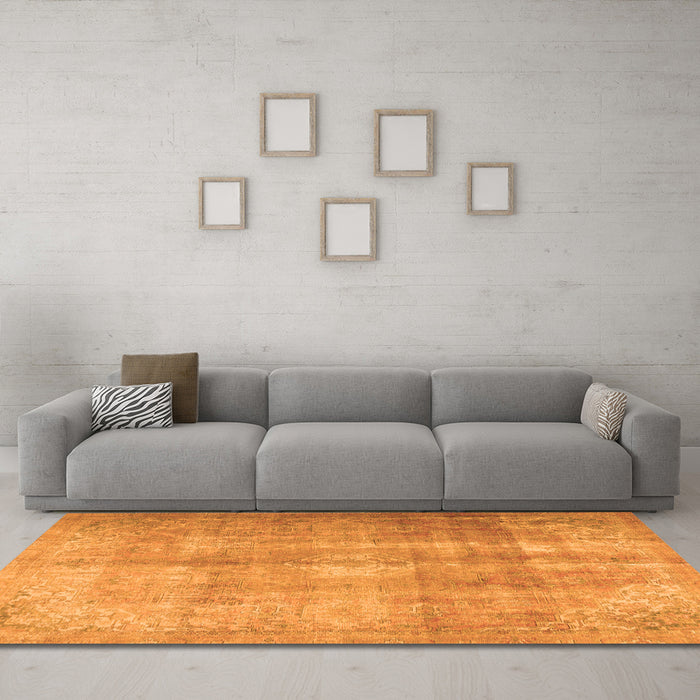 Machine Washable Persian Orange Traditional Area Rugs in a Living Room, wshtr3245org