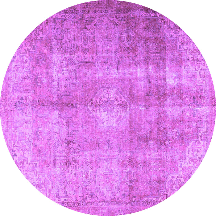 Round Machine Washable Persian Purple Traditional Area Rugs, wshtr3245pur