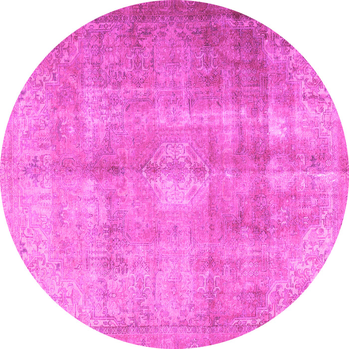Round Persian Pink Traditional Rug, tr3245pnk
